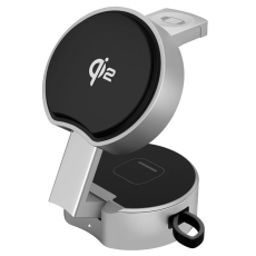 A-One Brand - B30 3-in-1 Foldable Magnetisk Tr&aring;dl&ouml;s Laddare Qi2 15W med Kabel 80cm