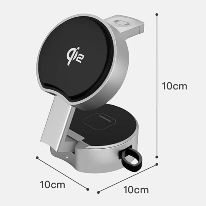 A-One Brand - B30 3-in-1 Foldable Magnetisk Trådlös Laddare Qi2 15W med Kabel 80cm