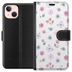 iSecrets - Plånboksfodral till Apple iPhone 13 med Blommor och fjärillar