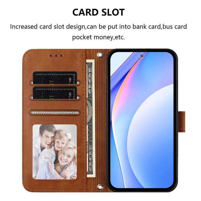 OEM - Samsung Galaxy A37 Plånboksfodral Konstläder RFID-Skydd - Brun