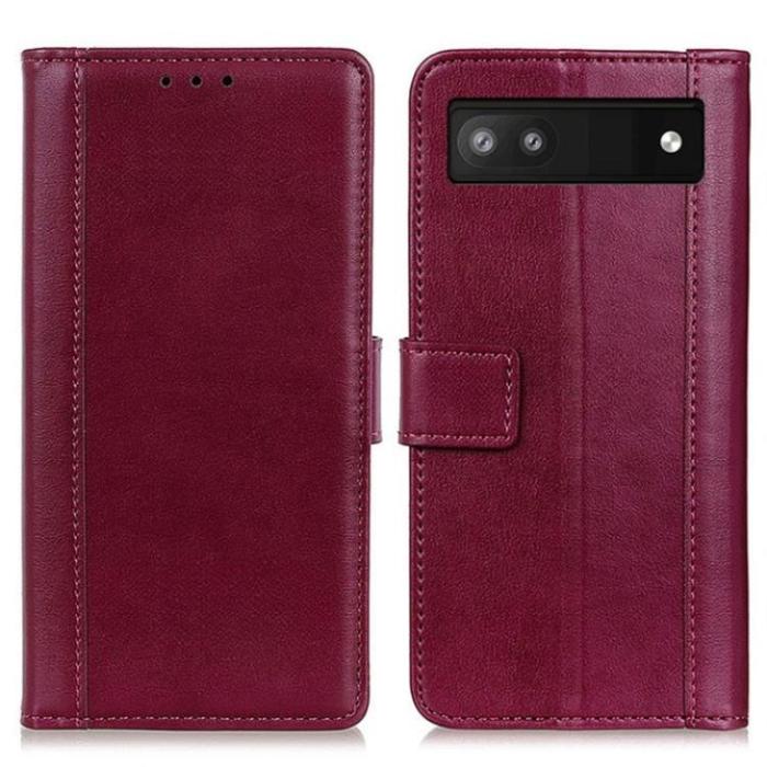 A-One Brand - Google Pixel 6a Plånboksfodral PU-Läder Folio Flip - Röd