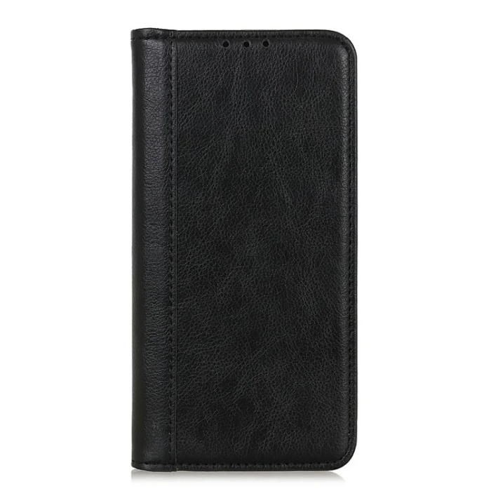 A-One Brand - iPhone 17 Air Plånboksfodral Äkta Läder Litchi - Svart