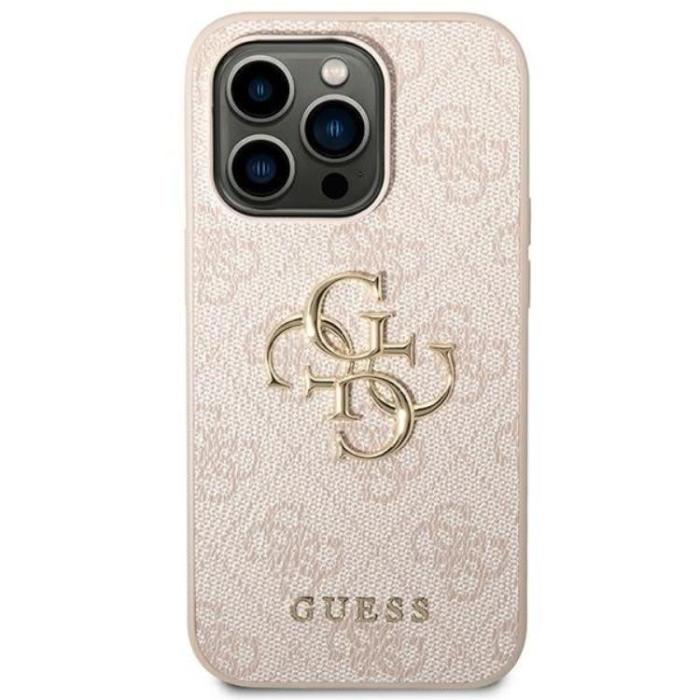 Guess - GUESS iPhone 14 Pro Max Skal Big Metall Logo - Rosa