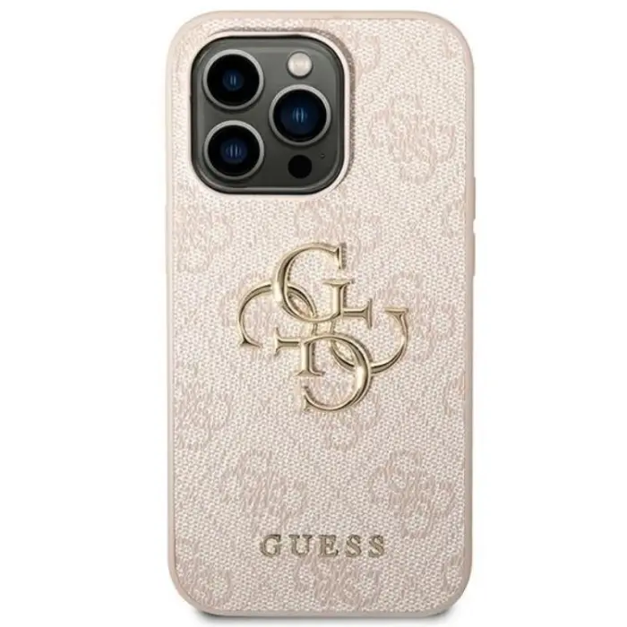 Guess - GUESS iPhone 14 Pro Max Skal Big Metall Logo - Rosa