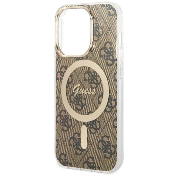 Guess - Guess iPhone 15 Pro Mobilskal MagSafe IML 4G - Brun