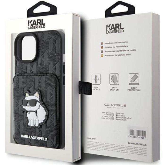 KARL LAGERFELD - Karl Lagerfeld iPhone 15 Mobilskal Korthållare Choupette