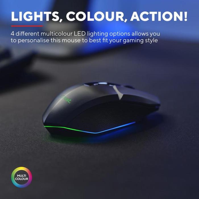 Trust - TRUST GXT 110 Felox Illuminated Trådlös Gaming Mus - Svart