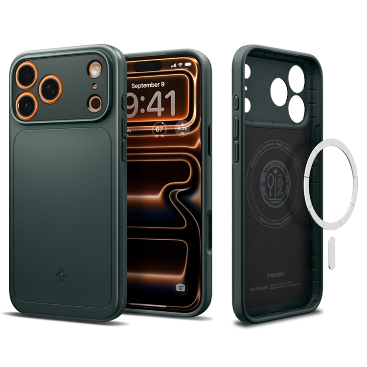 Spigen iPhone 17 Pro Max Mobilskal Magsafe Thin Fit - Abyss Grön | 2353 | AlltMobil