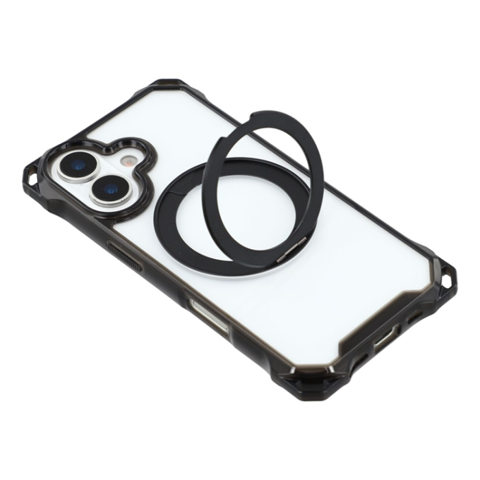 A-One Brand - iPhone 17 Mobilskal MagSafe Ring Kickstand - Svart