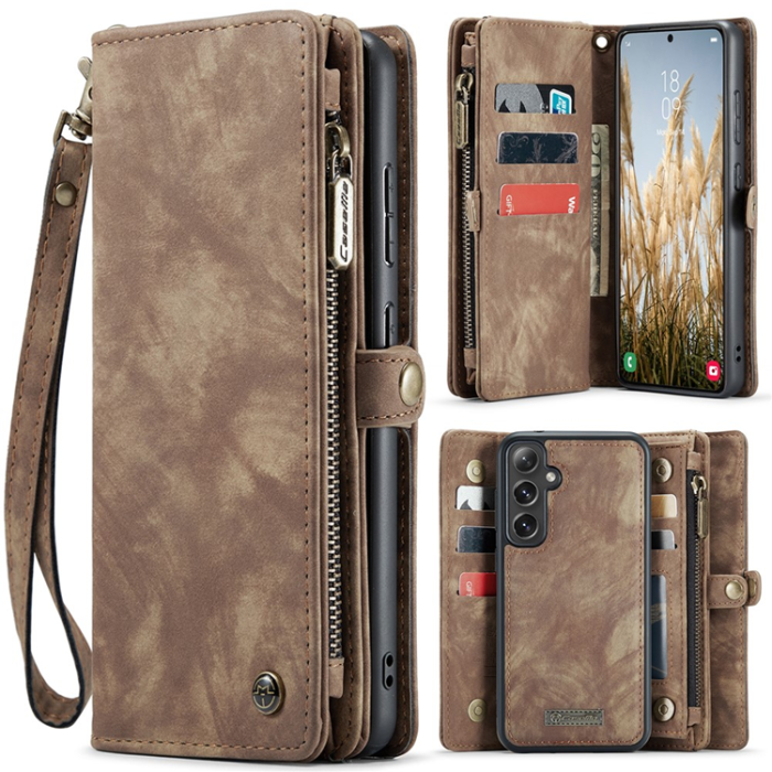 Caseme - CASEME Galaxy S25 Plånboksfodral Med Rem - Brun