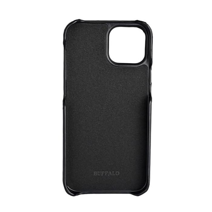 BUFFALO - BUFFALO äkta läder Skal iPhone 13 mini - Svart