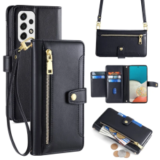 A-One Brand - Galaxy A53 5G Konstl&auml;der Pl&aring;nboksfodral Crossbody Axelrem