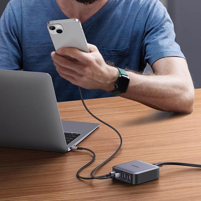 UTGATT1 - Ugreen Nexode Bordsladdare 65W 2xUSB Till 2xUSB-C - Grå