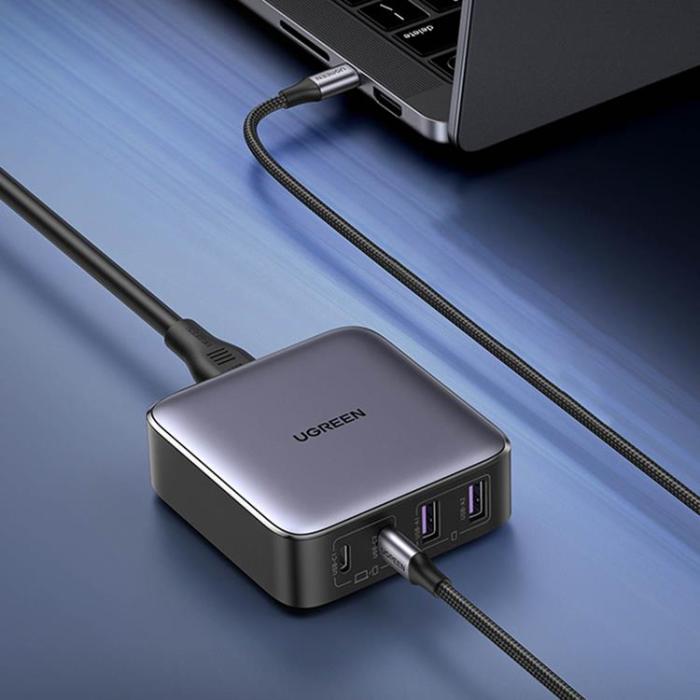 UTGATT1 - Ugreen Nexode Bordsladdare 65W 2xUSB Till 2xUSB-C - Grå