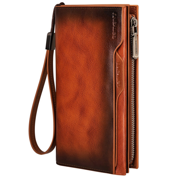 BANYANU - BANYANU Plånbok Väska Vintage Äkta Cow Läder RFID Blocking N2043