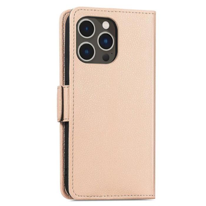 OEM - iPhone 14 Pro Max Plånboksfodral Flower Decor Magnetic - Khaki