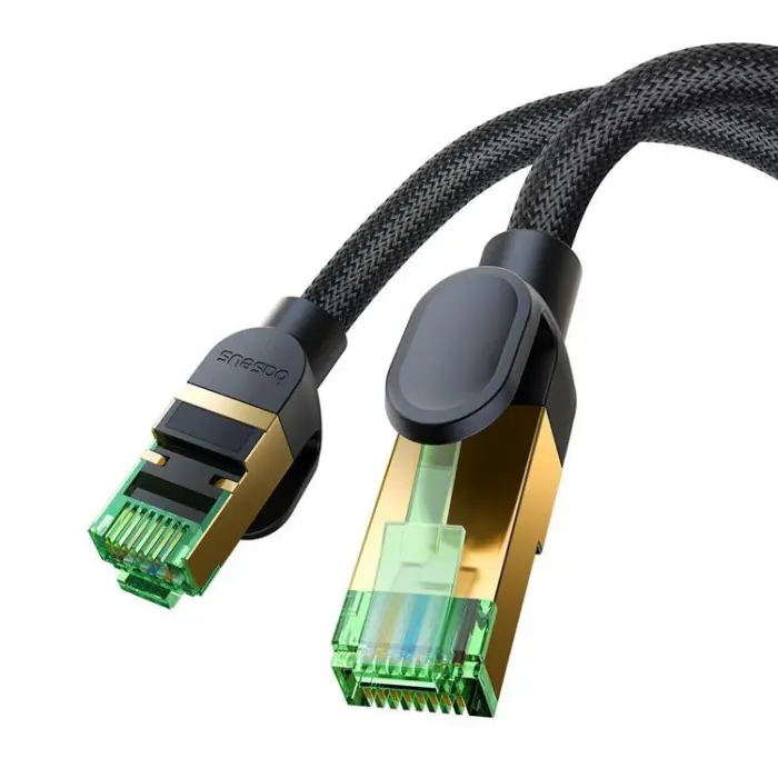 BASEUS - Baseus Nätverkskabel cat. 40Gbps 8m - Braided Svart