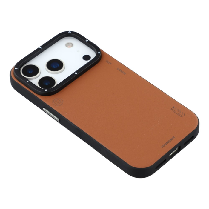 YOUNGKIT - YOUNGKIT iPhone 17 Pro Mobilskal MagSafe PU-Läder - Bronze