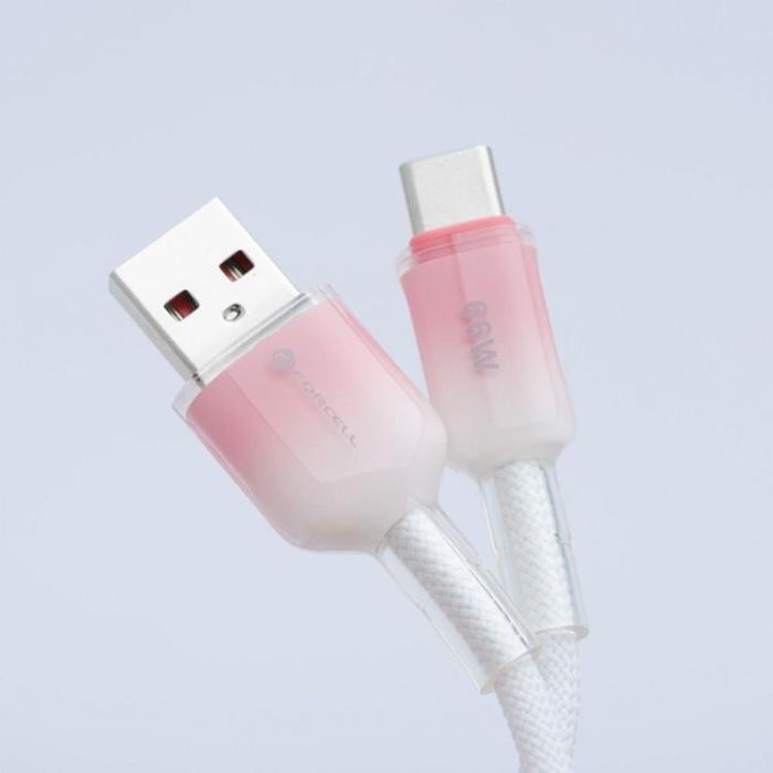 Forcell - FORCELL USB-A till USB-C 66W Kabel 3A 1m QC4.0 C352 - Vit