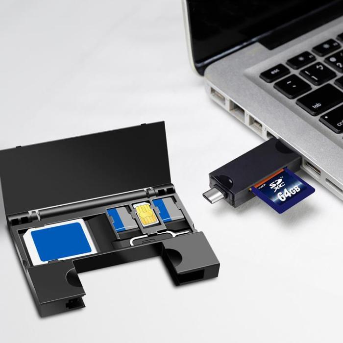 LogiLink - Logilink Minneskortsläsare USB-C Med USB-A MicroSDoch SD-kord