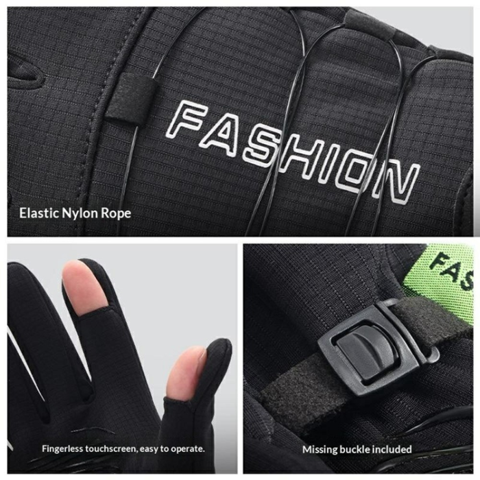 A-One Brand - Varma Handskar Cykel Vindtäta Anti Slip Fleece DB83 - Svart