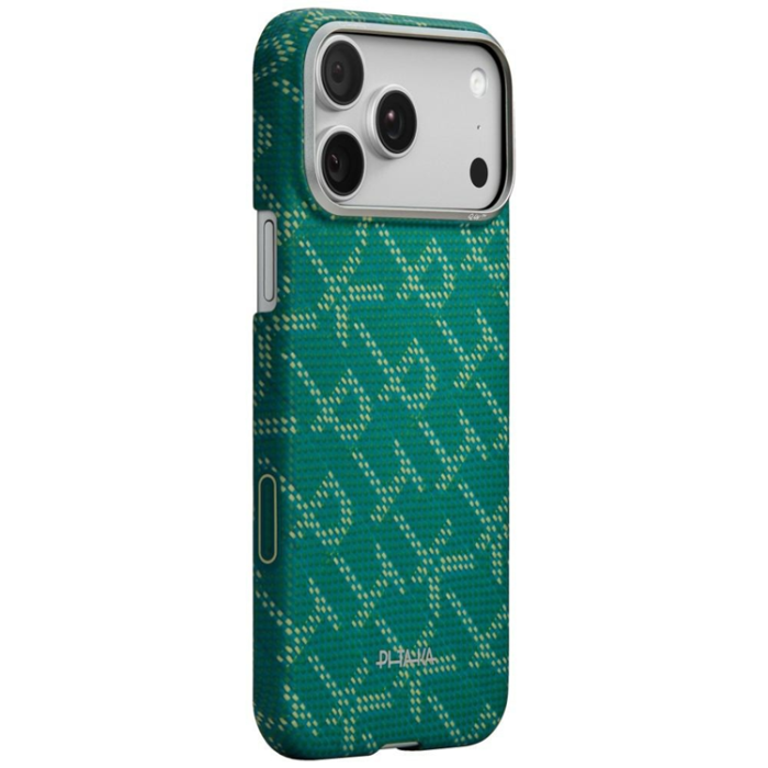 PITAKA - PITAKA Mobilskal För iPhone 17 Pro MagSafe Ultra-Slim Monogram- Guld Grön