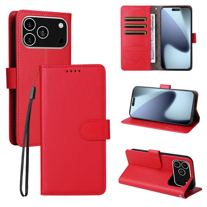 A-One Brand - iPhone 17 Pro Plånboksfodral RFID Blocking med Handledsrem