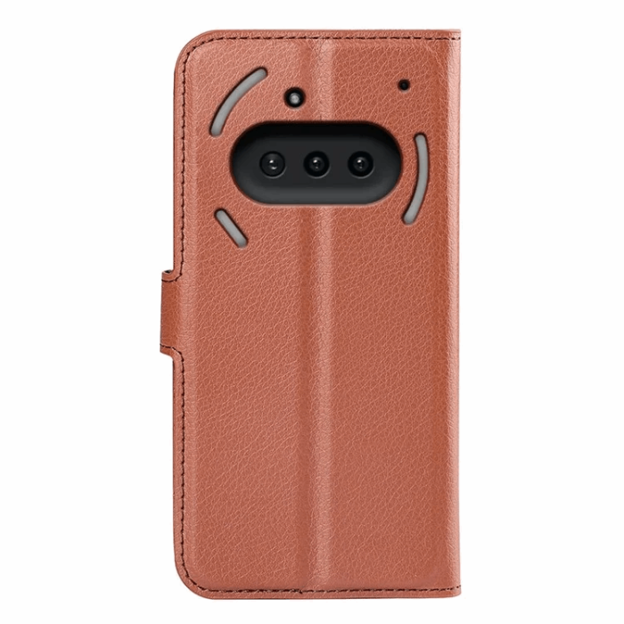 A-One Brand - Nothing Phone (3a) Plånboksfodral Litchi Texture - Brun