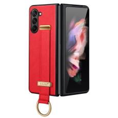 SULADA - SULADA Fashion Series Galaxy Z Fold5 Fodral Konstl&auml;der R&ouml;d