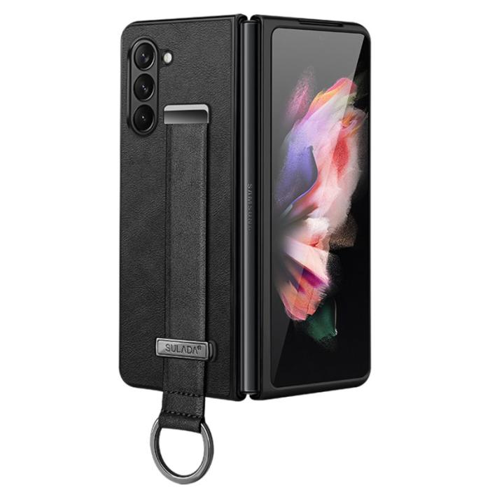 SULADA - SULADA Fashion Series Mobilskal till Galaxy Z Fold5 Läder Svart