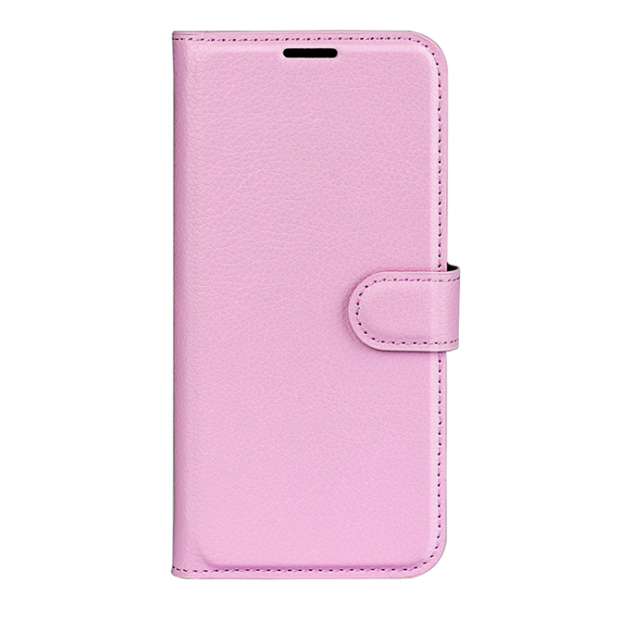A-One Brand - iPhone 17 Air Plånboksfodral Litchi Texture läder - Rosa