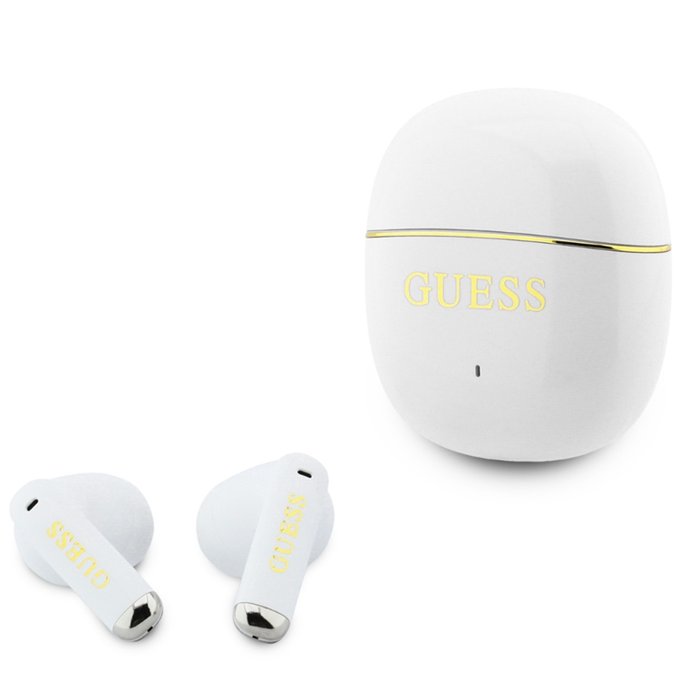 Guess TWS In-Ear Hörlurar Glossy Gold Line Classic - Vit