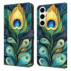 OEM - Pl&aring;nboksfodral f&ouml;r Samsung Galaxy S26 Konstl&auml;der Stativ - Gr&ouml;n Fj&auml;der