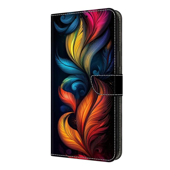 OEM - Plånboksfodral för Samsung Galaxy S26 Konstläder Stativ - Färgglada fjädrar