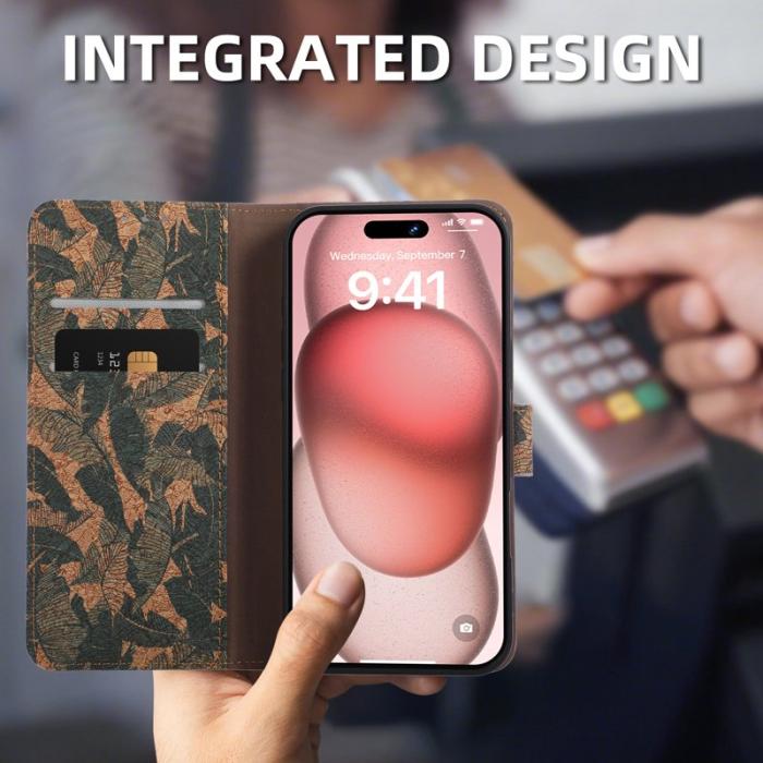 OEM - Plånboksfodral för Samsung Galaxy S26 Konstläder Stativ - Höstlöv