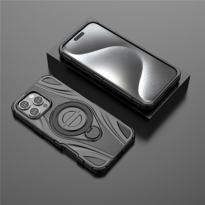 A-One Brand - iPhone 16 Pro Max Mobilskal MagSafe Magnetic Kickstand - Svart