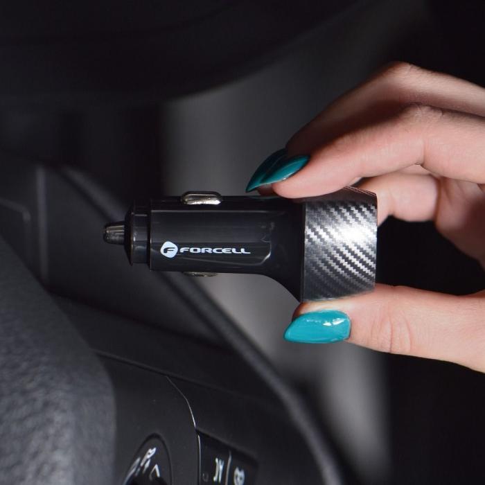 Forcell - FORCELL CARBON billaddare USB-C 3.0 PD20W svart