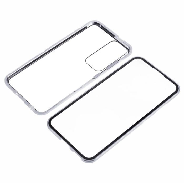 OEM - Mobilskal för Samsung Galaxy S26 Dubbel-sidigt härdat glas - Silver
