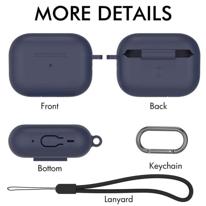 AHASTYLE - AHASTYLE AirPods Pro 2 Skal Silikon med Carabiner/Lanyard CS14