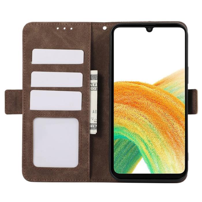 ABEEL - ABEEL Samsung Galaxy A34 5G Plånboksfodral Konstläder RFID Blockering Brun