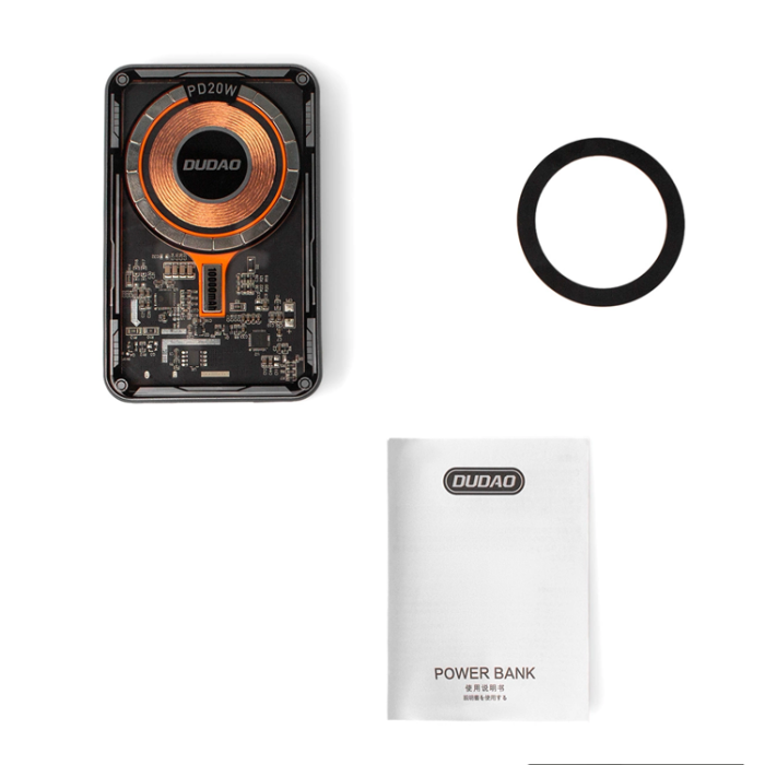 Dudao - Dudao Powerbank 10000mAh med Trådlös Laddare 20W - Svart