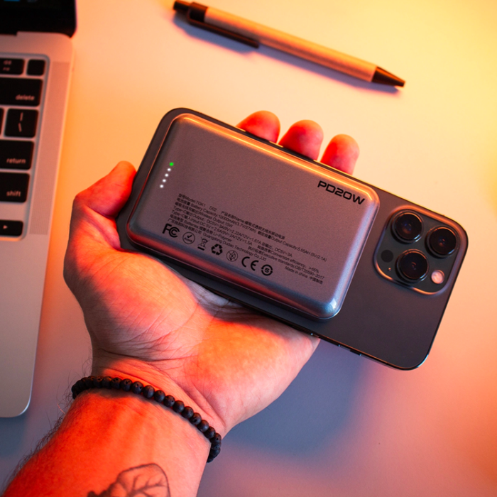 Dudao - Dudao Powerbank 10000mAh med Trådlös Laddare 20W - Svart