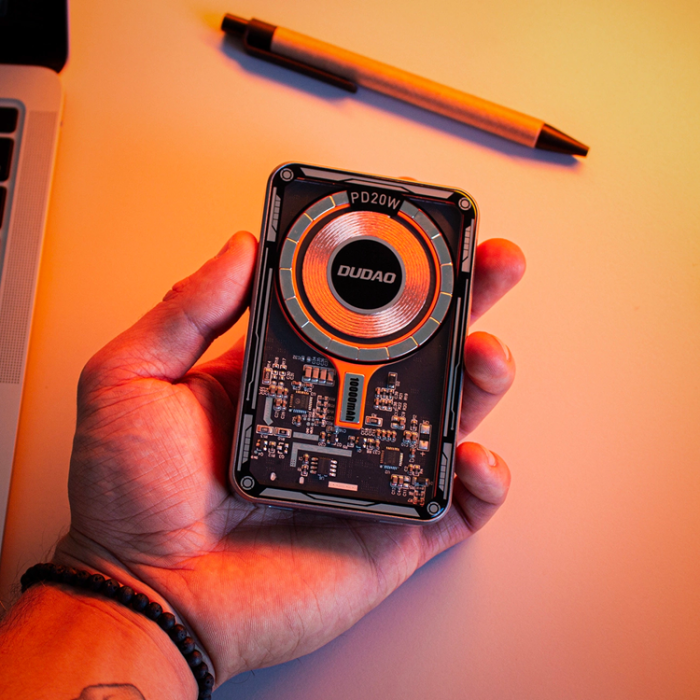 Dudao - Dudao Powerbank 10000mAh med Trådlös Laddare 20W - Svart