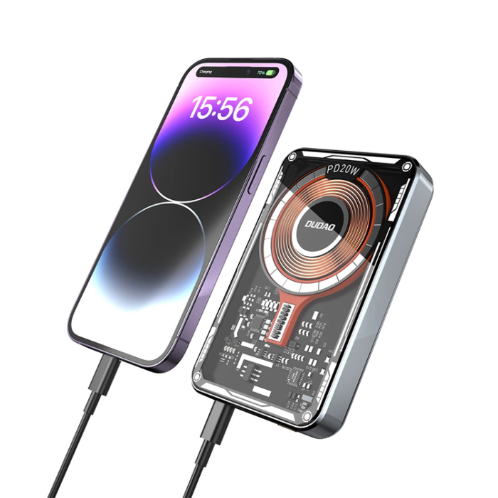 Dudao - Dudao Powerbank 10000mAh med Trådlös Laddare 20W - Svart