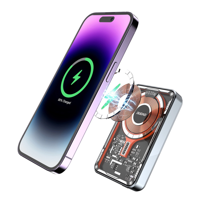 Dudao - Dudao Powerbank 10000mAh med Trådlös Laddare 20W - Svart