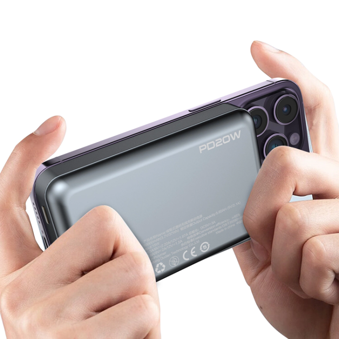 Dudao - Dudao Powerbank 10000mAh med Trådlös Laddare 20W - Svart