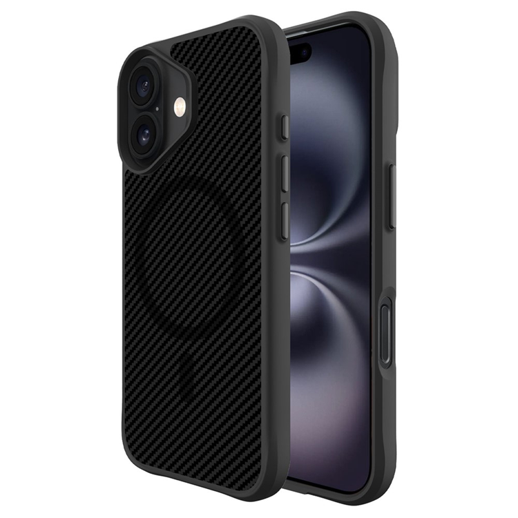 Mobilskal till iPhone 17 MagSafe Carbon Fiber Texture - Svart | 2353 | AlltMobil