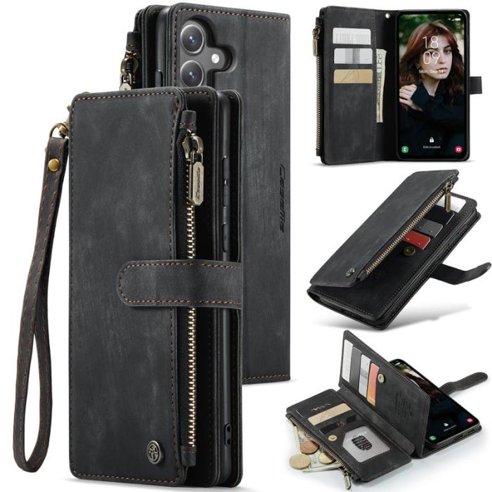 Caseme - CASEME Konstläder Plånboksfodral för Samsung Galaxy S24 FE - Svart