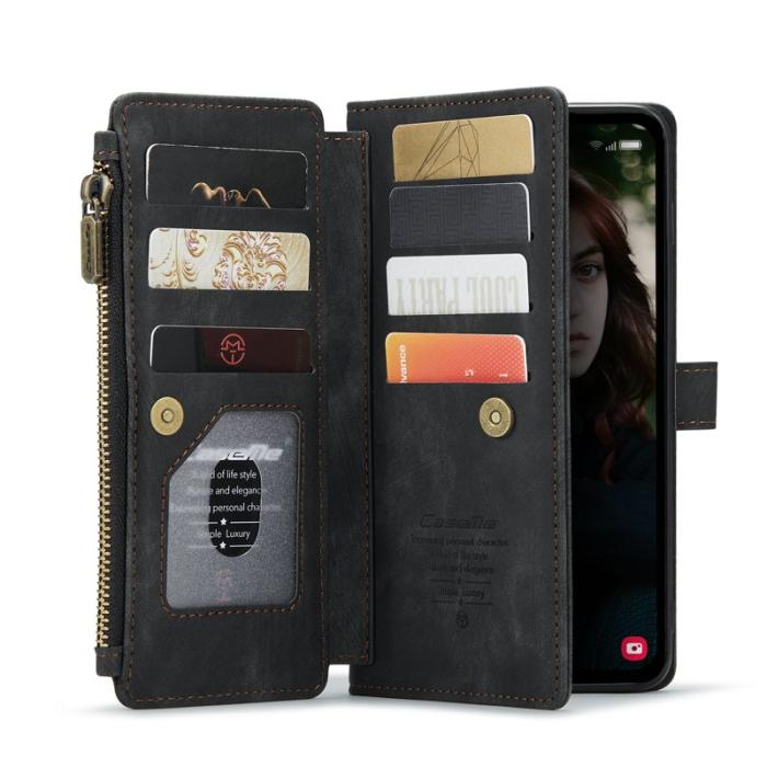 Caseme - CASEME Konstläder Plånboksfodral för Samsung Galaxy S24 FE - Svart