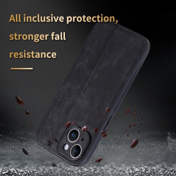 AZNS - AZNS iPhone 15 Fodral Imprinted Mönster KonstLäder - Grön